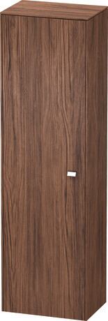 Tall cabinet, BR1331L1021 Hinge position: Left, Walnut dark Matt, Decor, Handle Chrome