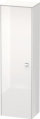 Tall cabinet, BR1331L1022 Hinge position: Left, White High Gloss, Decor, Handle Chrome