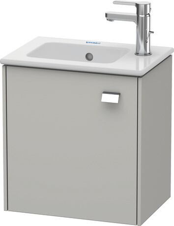 Vanity unit wall-mounted, BR4000L1007 Concrete grey Matt, Decor, Handle Chrome