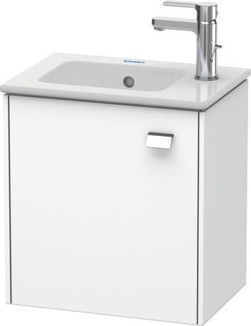 Vanity unit wall-mounted, BR4000L1018 White Matt, Decor, Handle Chrome