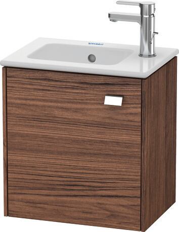 Vanity unit wall-mounted, BR4000L1021 Walnut dark Matt, Decor, Handle Chrome