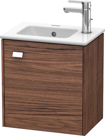 Vanity unit wall-mounted, BR4000R1021 Walnut dark Matt, Decor, Handle Chrome