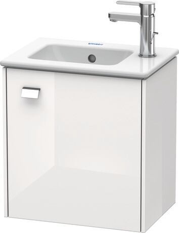 Vanity unit wall-mounted, BR4000R1022 White High Gloss, Decor, Handle Chrome