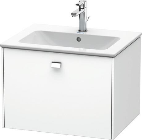 Vanity unit wall-mounted, BR400101018 White Matt, Decor, Handle Chrome