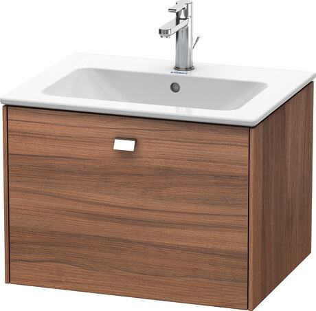 Vanity unit wall-mounted, BR400101079 Walnut Matt, Decor, Handle Chrome