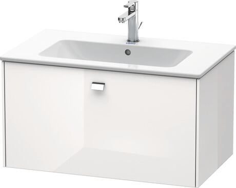 Vanity unit wall-mounted, BR400201022 White High Gloss, Decor, Handle Chrome