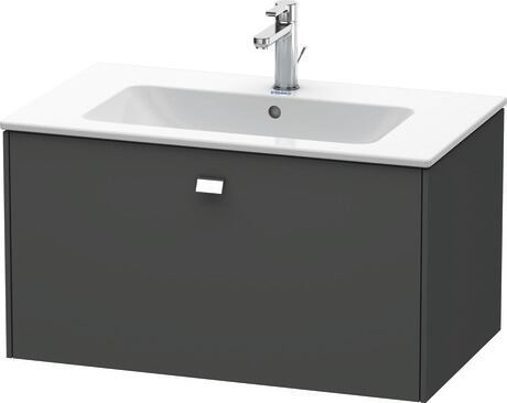 Vanity unit wall-mounted, BR400201049 Graphite Matt, Decor, Handle Chrome