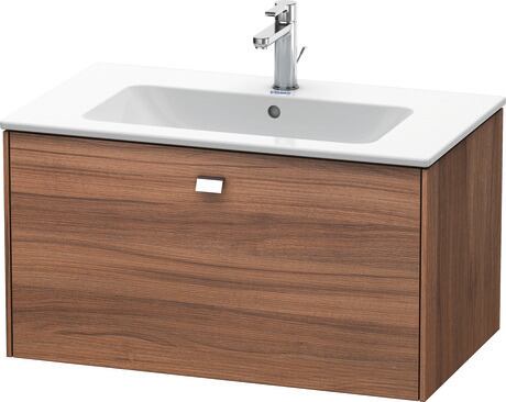 Vanity unit wall-mounted, BR400201079 Walnut Matt, Decor, Handle Chrome