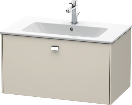 Vanity unit wall-mounted, BR400201091 taupe Matt, Decor, Handle Chrome