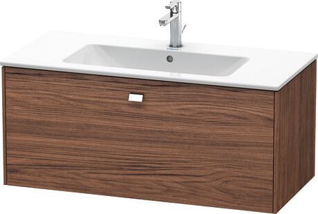 Vanity unit wall-mounted, BR400301021 Walnut dark Matt, Decor, Handle Chrome