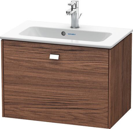 Vanity unit wall-mounted, BR401001021 Walnut dark Matt, Decor, Handle Chrome