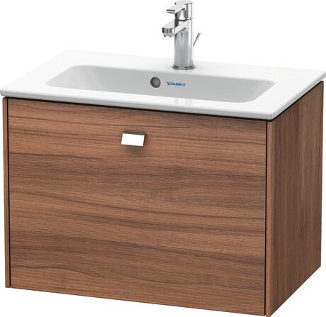 Vanity unit wall-mounted, BR401001079 Walnut Matt, Decor, Handle Chrome