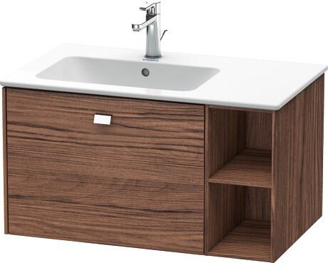 Vanity unit wall-mounted, BR401201021 Walnut dark Matt, Decor, Handle Chrome