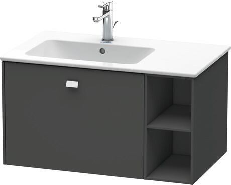 Vanity unit wall-mounted, BR401201049 Graphite Matt, Decor, Handle Chrome