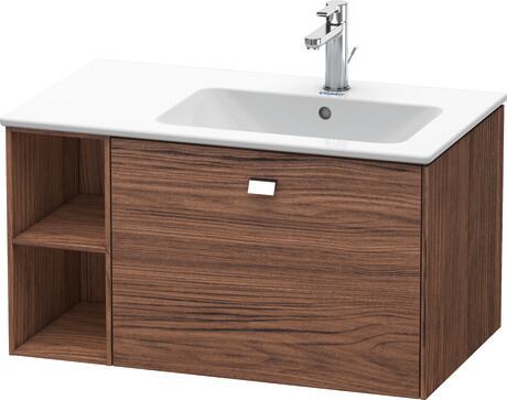 Vanity unit wall-mounted, BR401401021 Walnut dark Matt, Decor, Handle Chrome