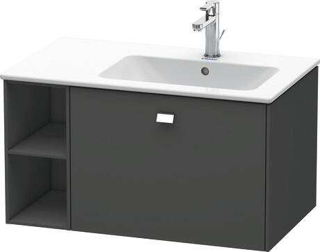 Vanity unit wall-mounted, BR401401049 Graphite Matt, Decor, Handle Chrome