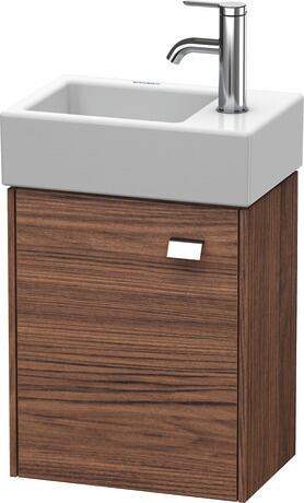 Vanity unit wall-mounted, BR4049L1021 Walnut dark Matt, Decor, Handle Chrome