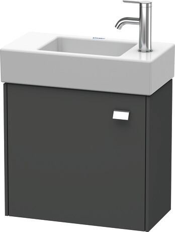 Vanity unit wall-mounted, BR4051L1049 Graphite Matt, Decor, Handle Chrome