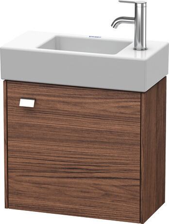 Vanity unit wall-mounted, BR4051R1021 Walnut dark Matt, Decor, Handle Chrome