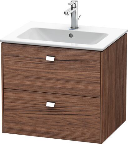 Vanity unit wall-mounted, BR410101021 Walnut dark Matt, Decor, Handle Chrome