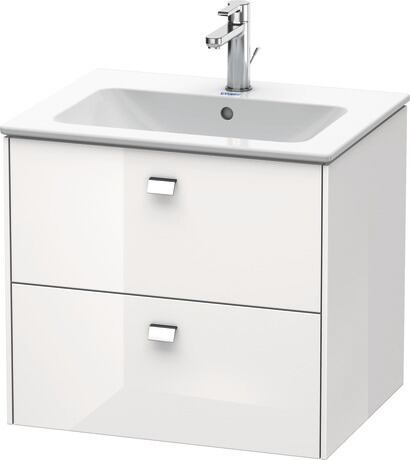 Vanity unit wall-mounted, BR410101022 White High Gloss, Decor, Handle Chrome