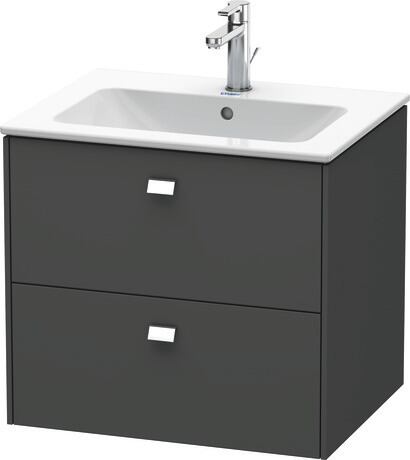 Vanity unit wall-mounted, BR410101049 Graphite Matt, Decor, Handle Chrome