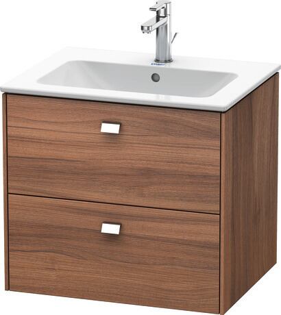 Vanity unit wall-mounted, BR410101079 Walnut Matt, Decor, Handle Chrome