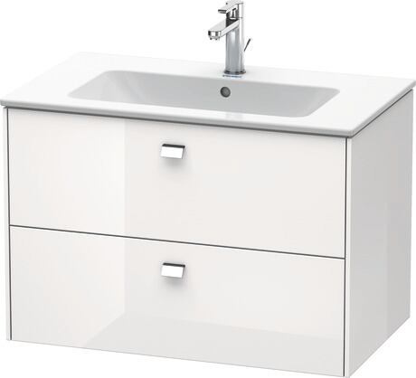 Vanity unit wall-mounted, BR410201022 White High Gloss, Decor, Handle Chrome