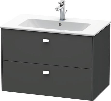 Vanity unit wall-mounted, BR410201049 Graphite Matt, Decor, Handle Chrome