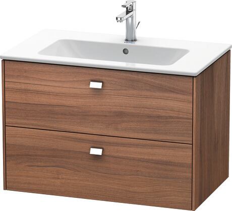 Vanity unit wall-mounted, BR410201079 Walnut Matt, Decor, Handle Chrome