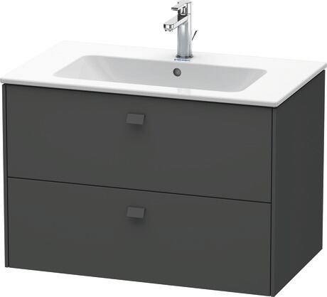 Vanity unit wall-mounted, BR410204949 Graphite Matt, Decor, Handle Graphite