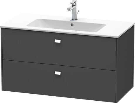 Vanity unit wall-mounted, BR410301049 Graphite Matt, Decor, Handle Chrome