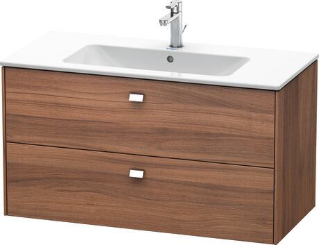 Vanity unit wall-mounted, BR410301079 Walnut Matt, Decor, Handle Chrome