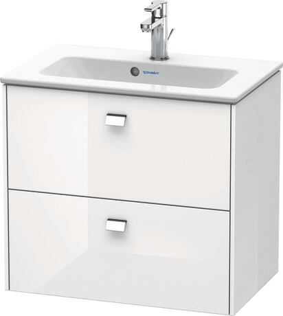 Vanity unit wall-mounted, BR411001022 White High Gloss, Decor, Handle Chrome