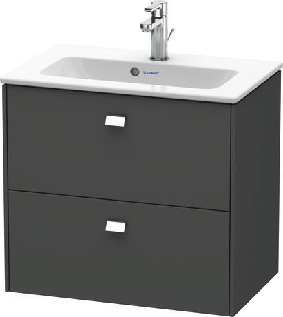 Vanity unit wall-mounted, BR411001049 Graphite Matt, Decor, Handle Chrome