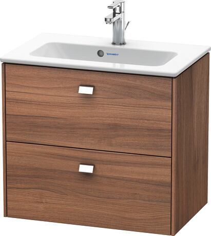 Vanity unit wall-mounted, BR411001079 Walnut Matt, Decor, Handle Chrome