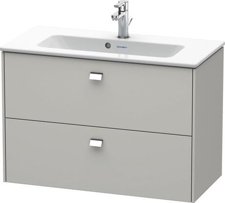 Vanity unit wall-mounted, BR411101007 Concrete grey Matt, Decor, Handle Chrome