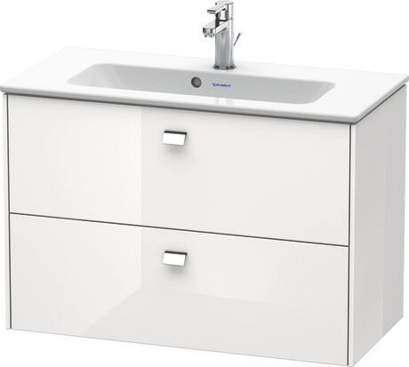 Vanity unit wall-mounted, BR411101022 White High Gloss, Decor, Handle Chrome