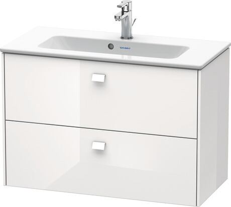 Vanity unit wall-mounted, BR411102222 White High Gloss, Decor, Handle White