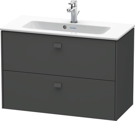 Vanity unit wall-mounted, BR411104949 Graphite Matt, Decor, Handle Graphite