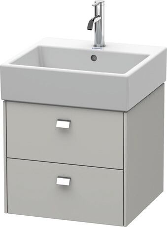 Vanity unit wall-mounted, BR415201007 Concrete grey Matt, Decor, Handle Chrome