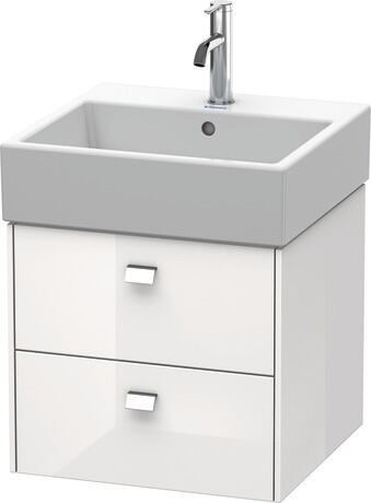 Vanity unit wall-mounted, BR415201022 White High Gloss, Decor, Handle Chrome