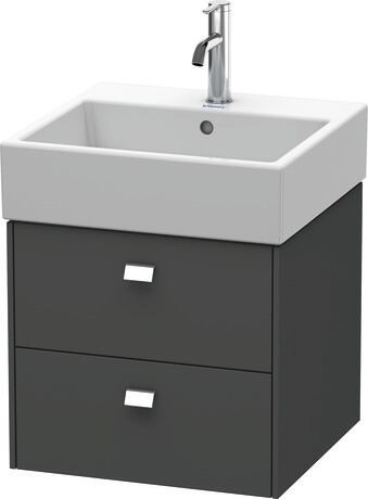 Vanity unit wall-mounted, BR415201049 Graphite Matt, Decor, Handle Chrome