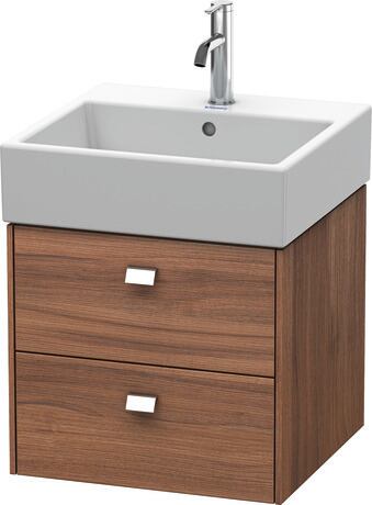 Vanity unit wall-mounted, BR415201079 Walnut Matt, Decor, Handle Chrome