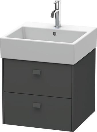 Vanity unit wall-mounted, BR415204949 Graphite Matt, Decor, Handle Graphite