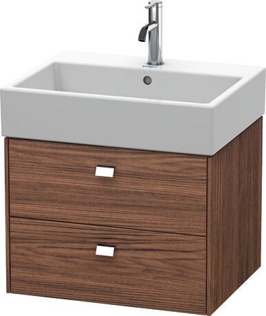 Vanity unit wall-mounted, BR415301021 Walnut dark Matt, Decor, Handle Chrome