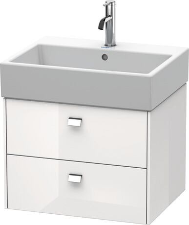 Vanity unit wall-mounted, BR415301022 White High Gloss, Decor, Handle Chrome