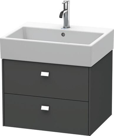 Vanity unit wall-mounted, BR415301049 Graphite Matt, Decor, Handle Chrome