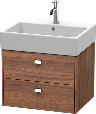 Vanity unit wall-mounted, BR415301079 Walnut Matt, Decor, Handle Chrome