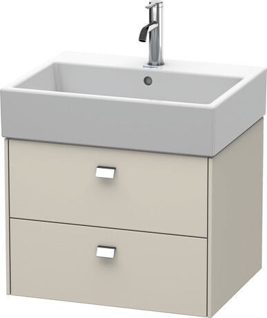 Vanity unit wall-mounted, BR415301091 taupe Matt, Decor, Handle Chrome